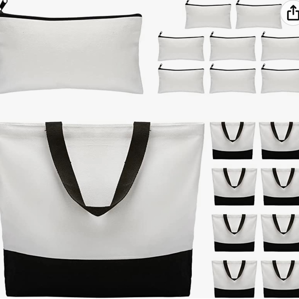 Tote bags (16 count) with small bag attached never used.